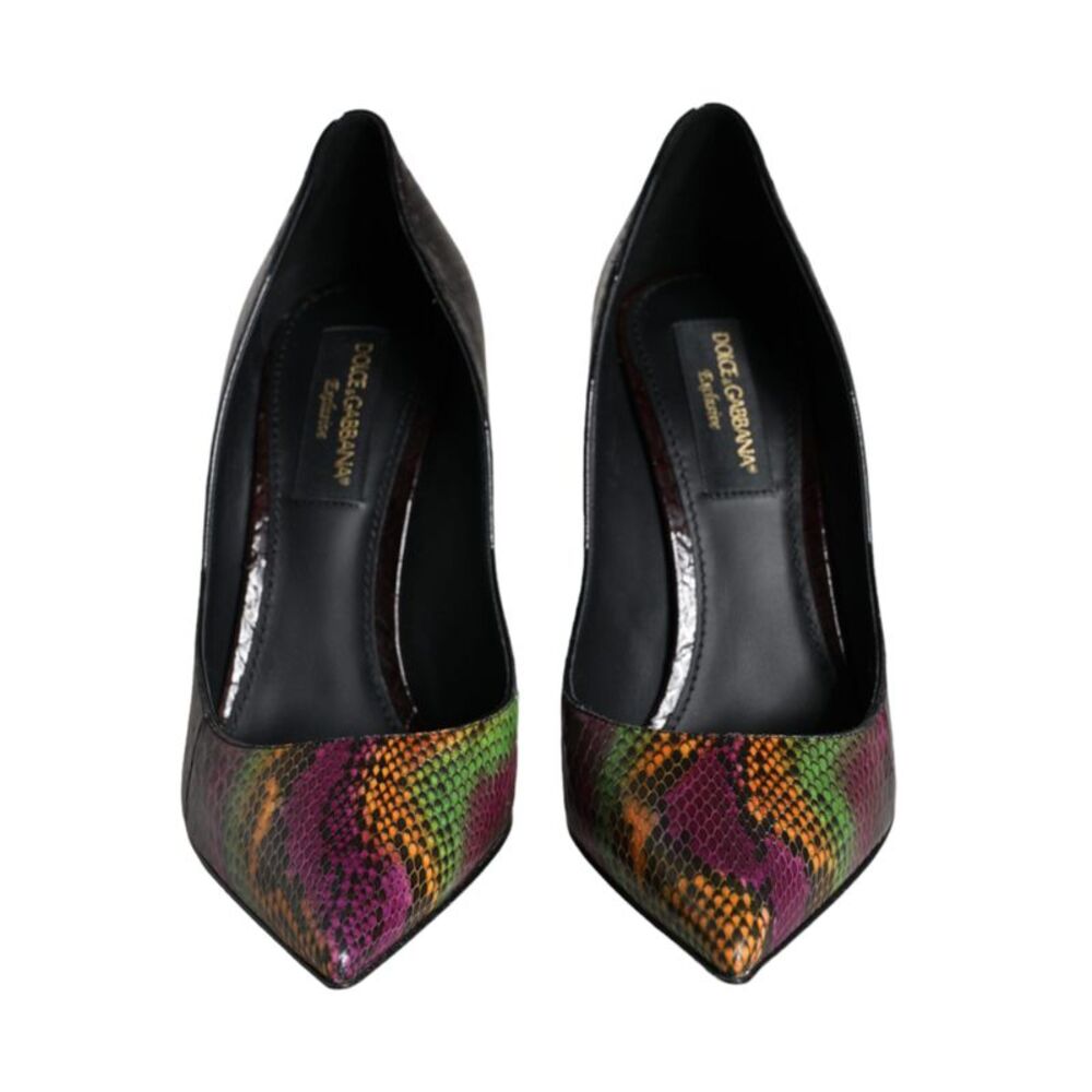 Dolce & Gabbana Multicolor Exotic Leather Heels Pumps Women's Shoes